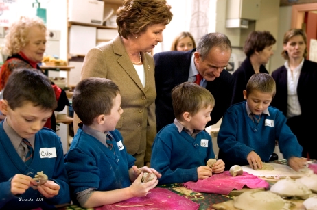 President visits the Childrens Pottery Workshop at the Cill Rialaig Arts Centre
